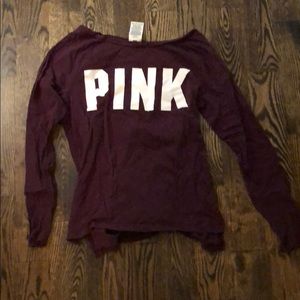 Long sleeve maroon Pink shirt